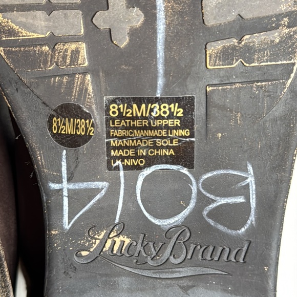 LUCKY BRAND NIVO BROWN LEATHER TAUPE SUEDE EQUESTRIAN STYLE OVER THE KNEE BOOTS - Picture 11 of 14